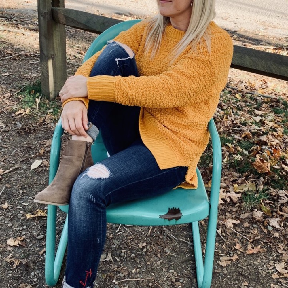 SALE Golden Girl Sweater Mustard Pullover S M L XL - Picture 2 of 3